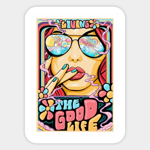 living the good life Sticker by Deathstarrclub